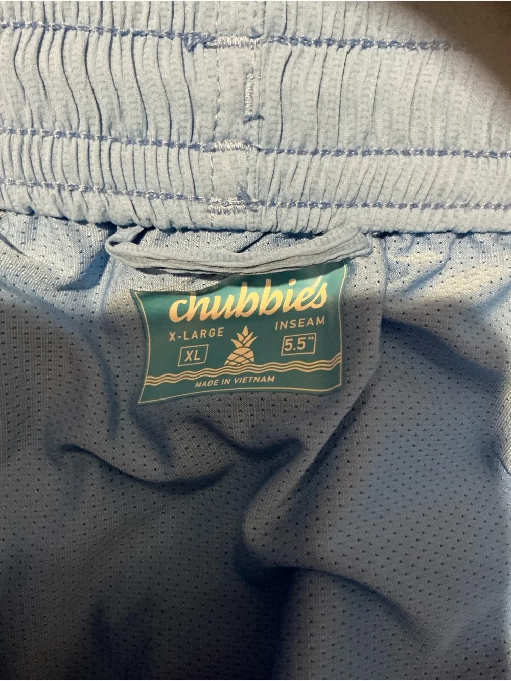 chubbies Sky Blue Elastic-Waist Athletic Shorts XL